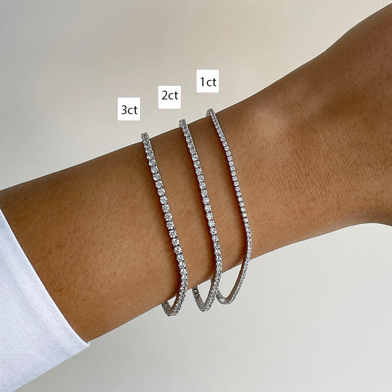 Pulsera Tennis Diamantes 3 ct en Oro 14k