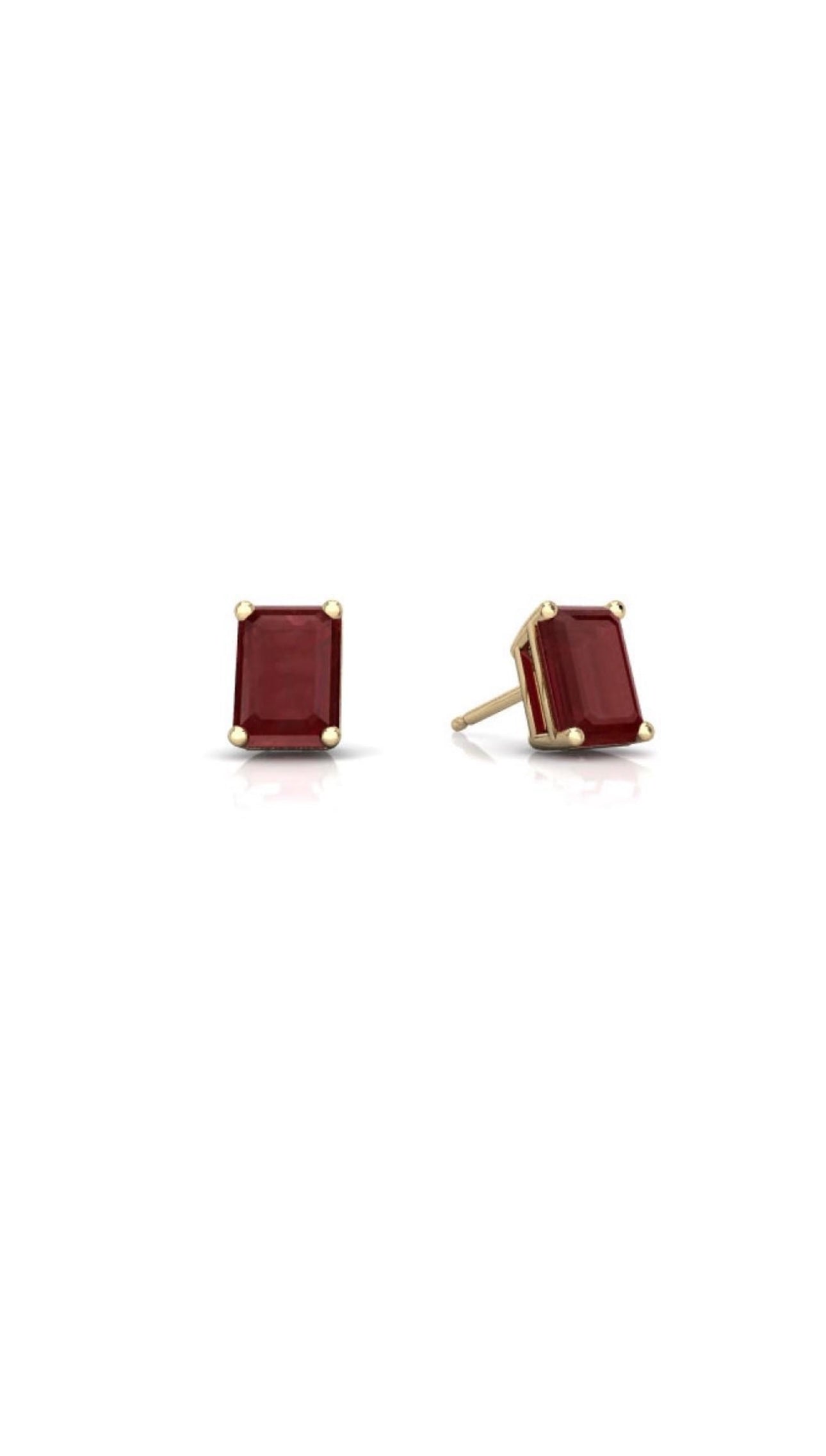 Aretes Rubí en Oro 14k