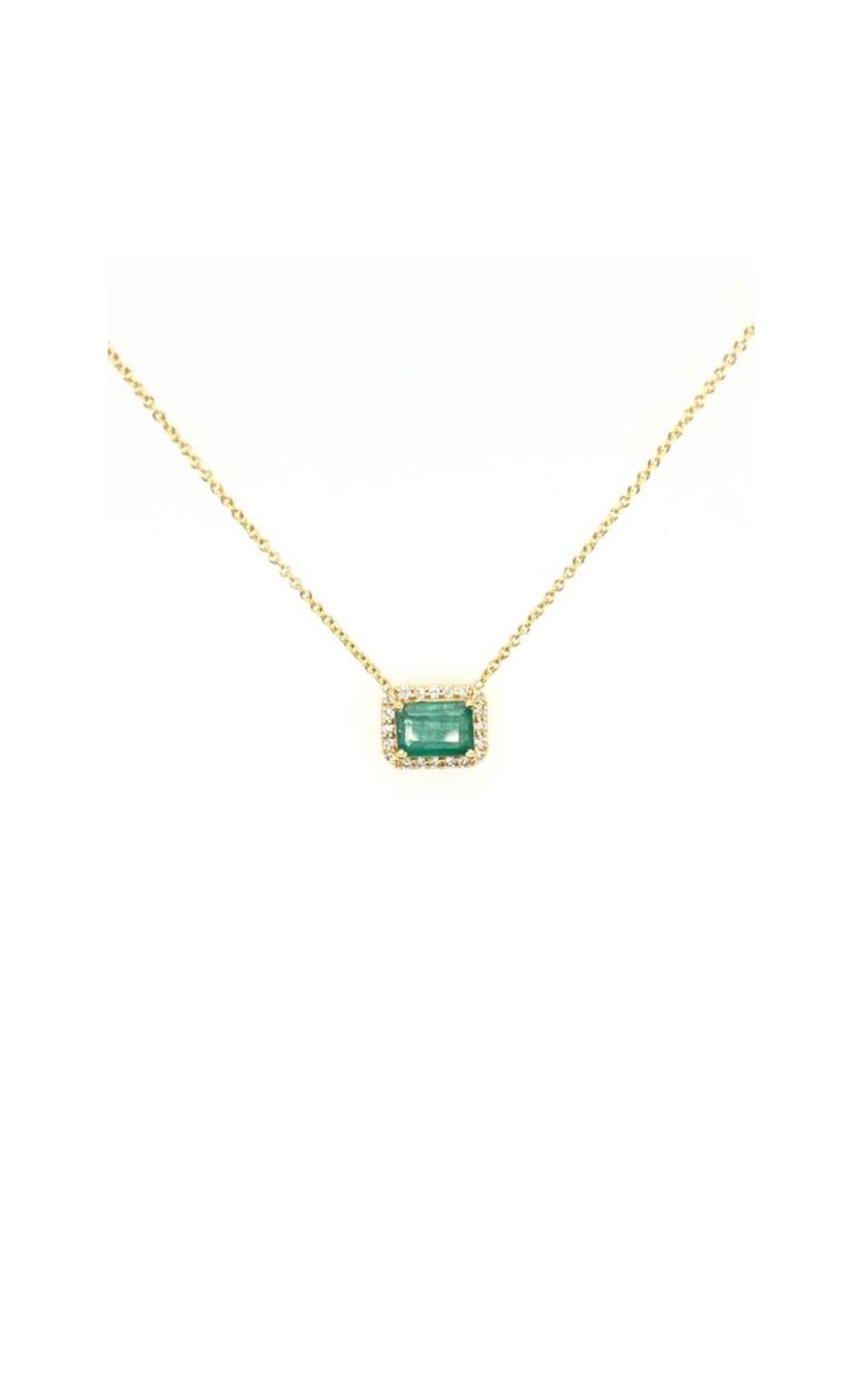 Collar Esmeralda Y Diamantes Oro 14k