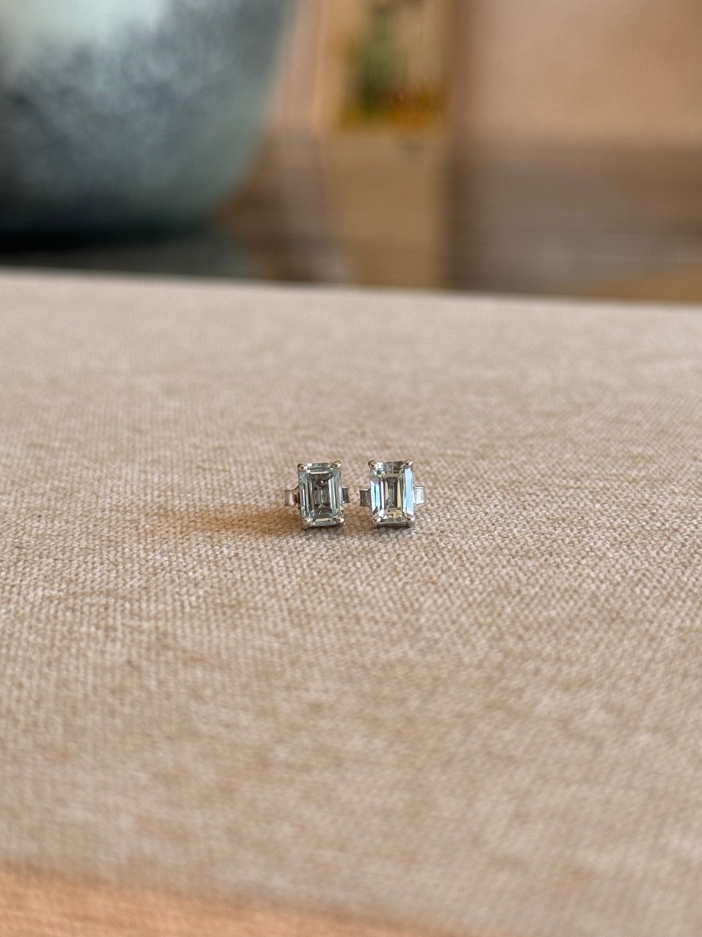 Studs Aguamarina en Oro 14k