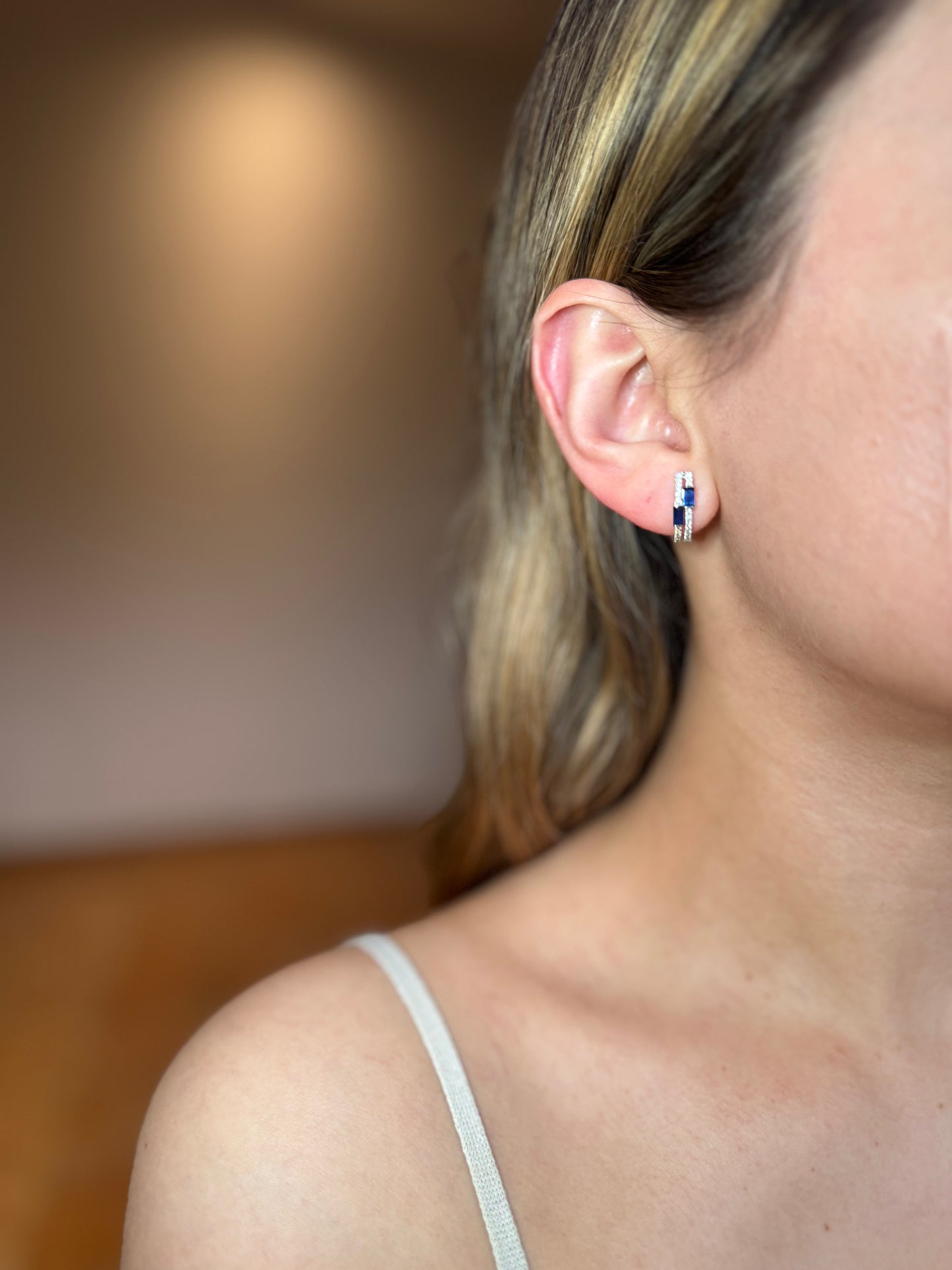 Aretes de Zafiro y Diamantes