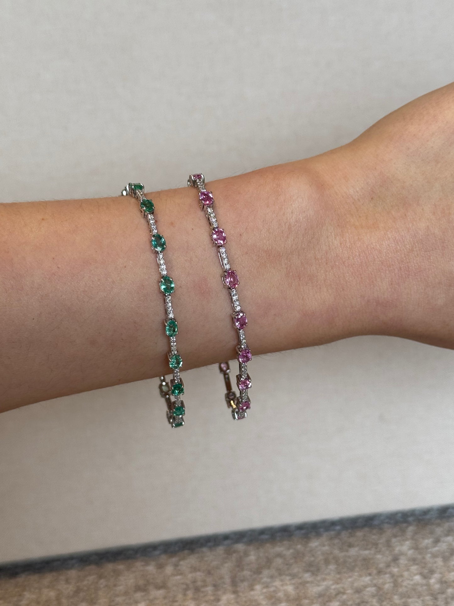 Pulsera Tennis con Esmeraldas