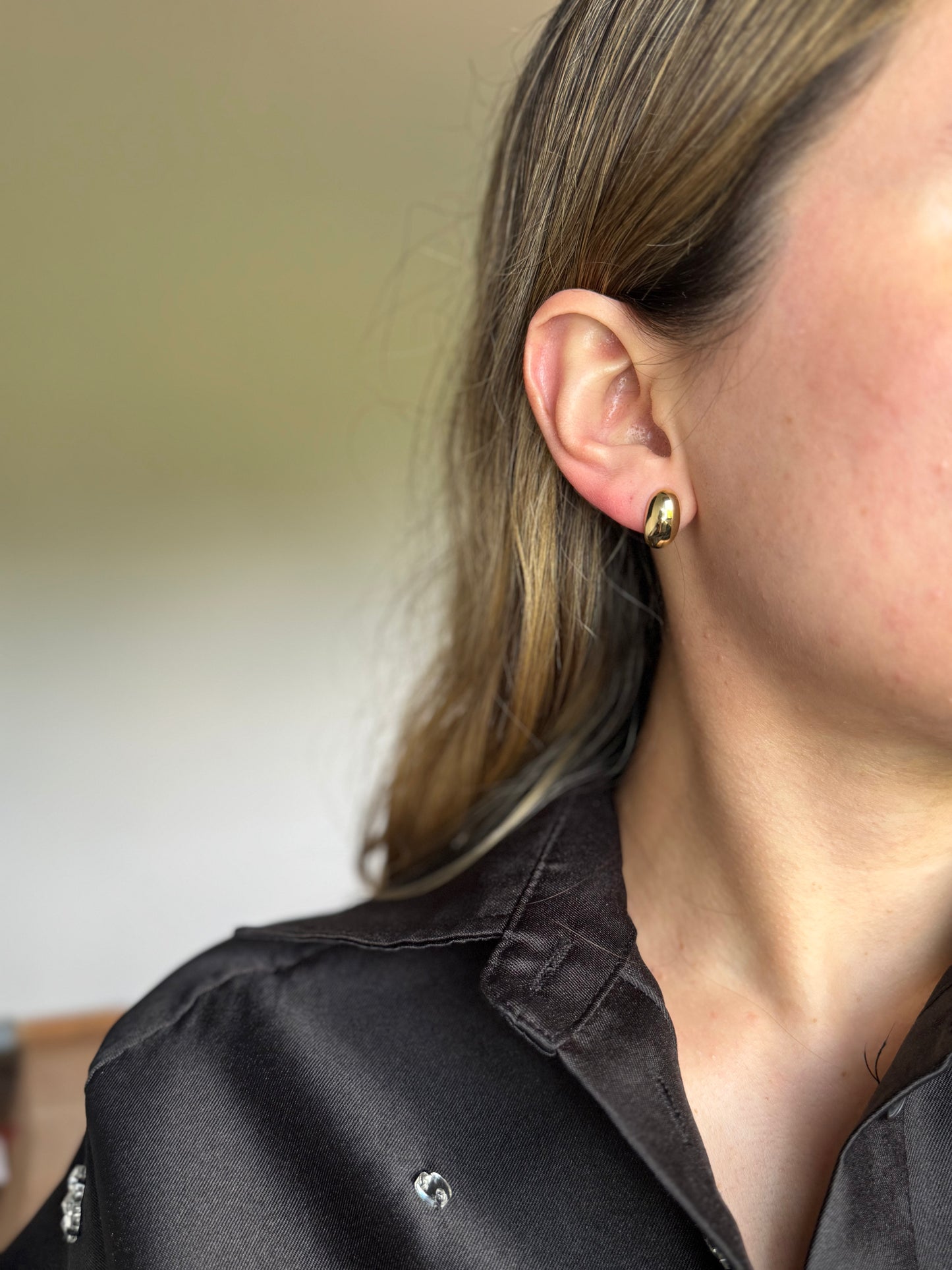 Aretes gota de oro 14k