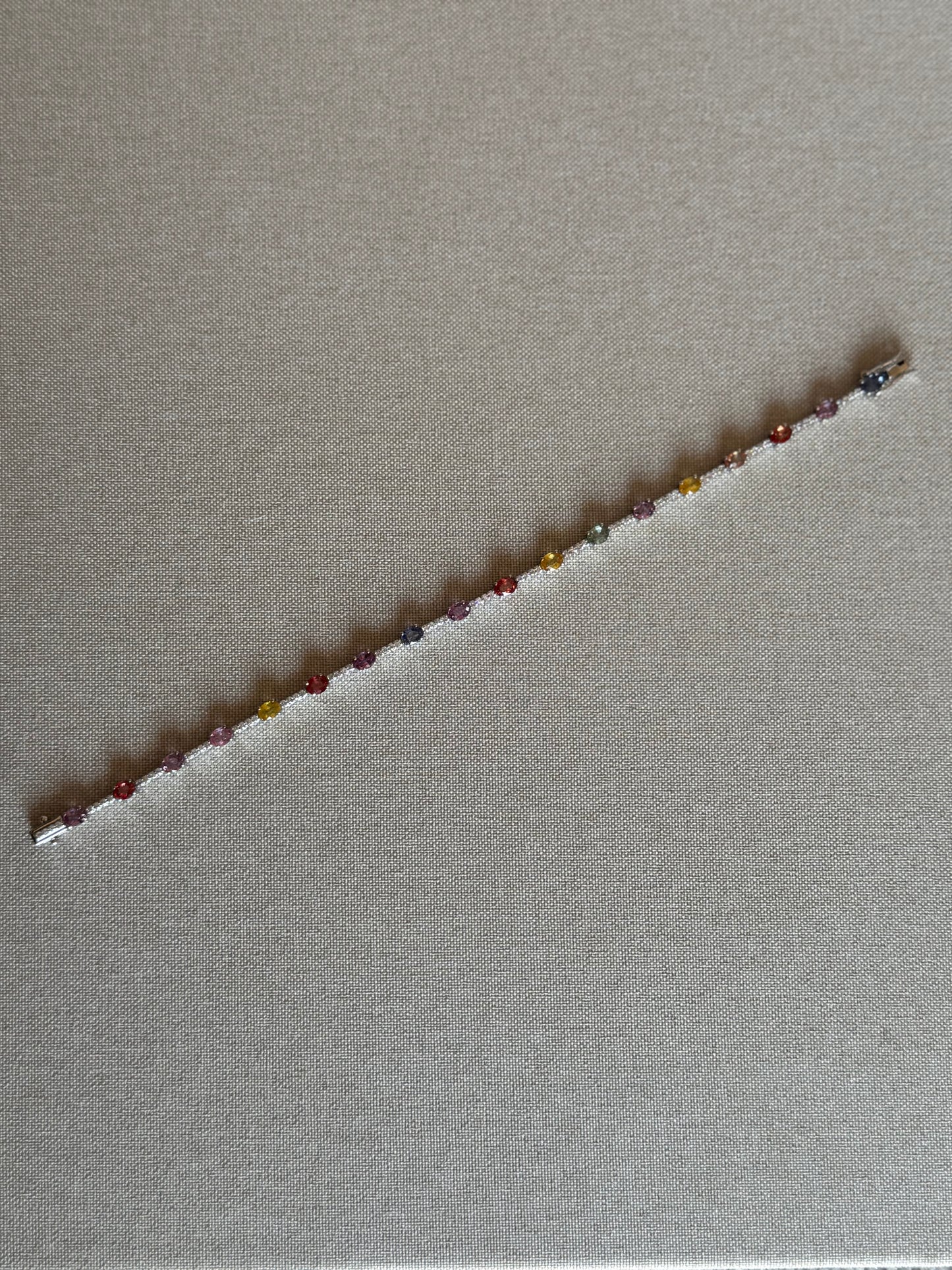 Pulsera Tennis con Zafiro de Colores (Rainbow)