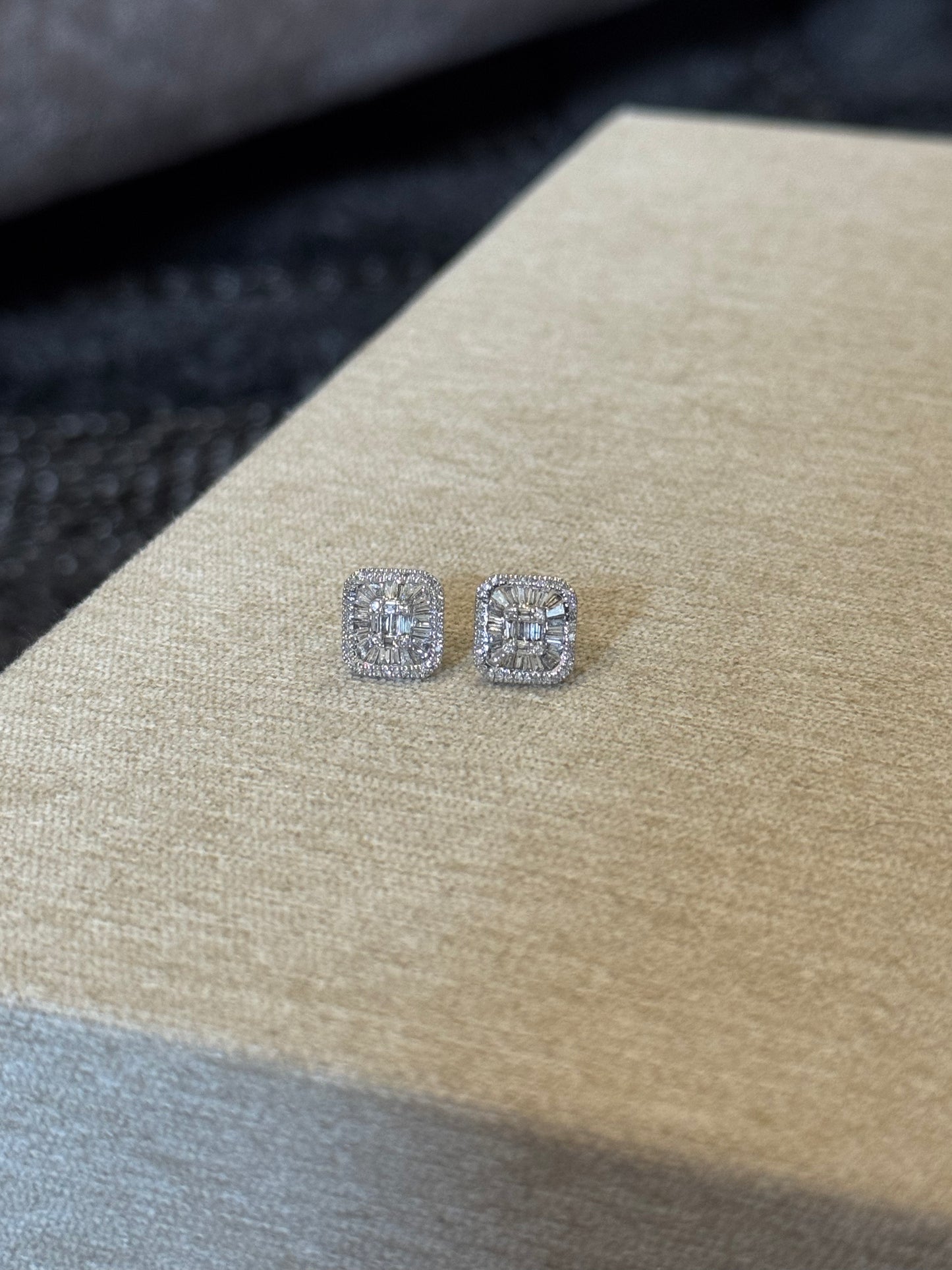 Aretes cluster de Diamantes 18k