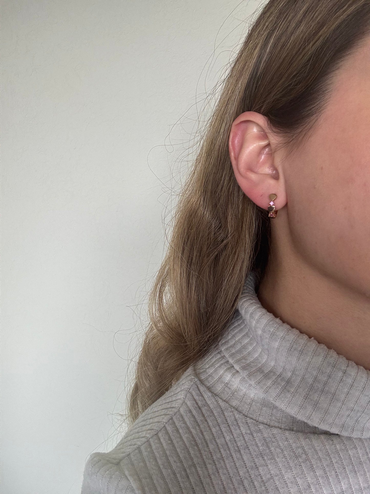 Hoops de Zafiro Rosa en Oro 14k