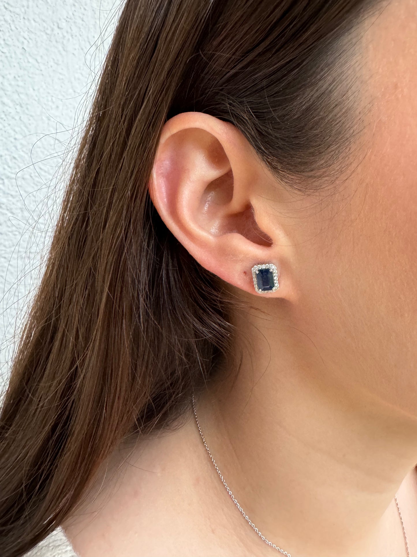 Aretes Zafiro y Diamantes en Oro 14k
