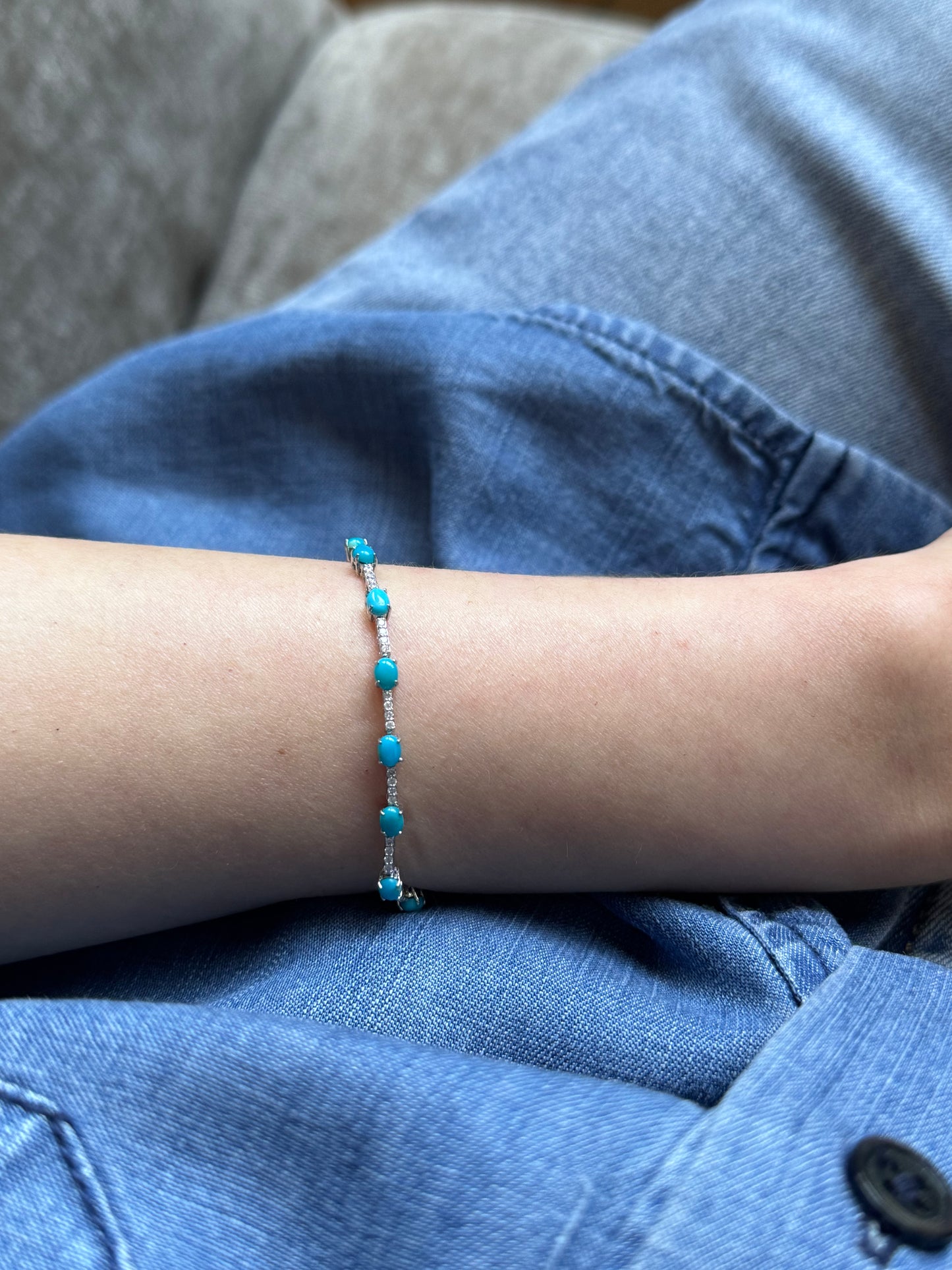 Pulsera Tennis con Turquesas