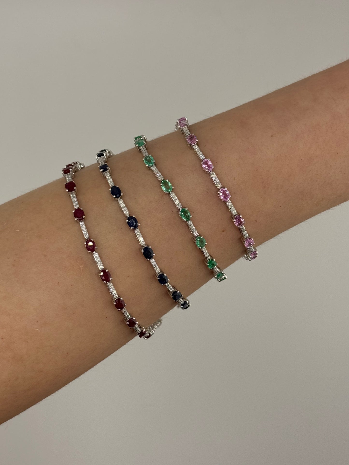 Pulsera Tennis con Rubíes
