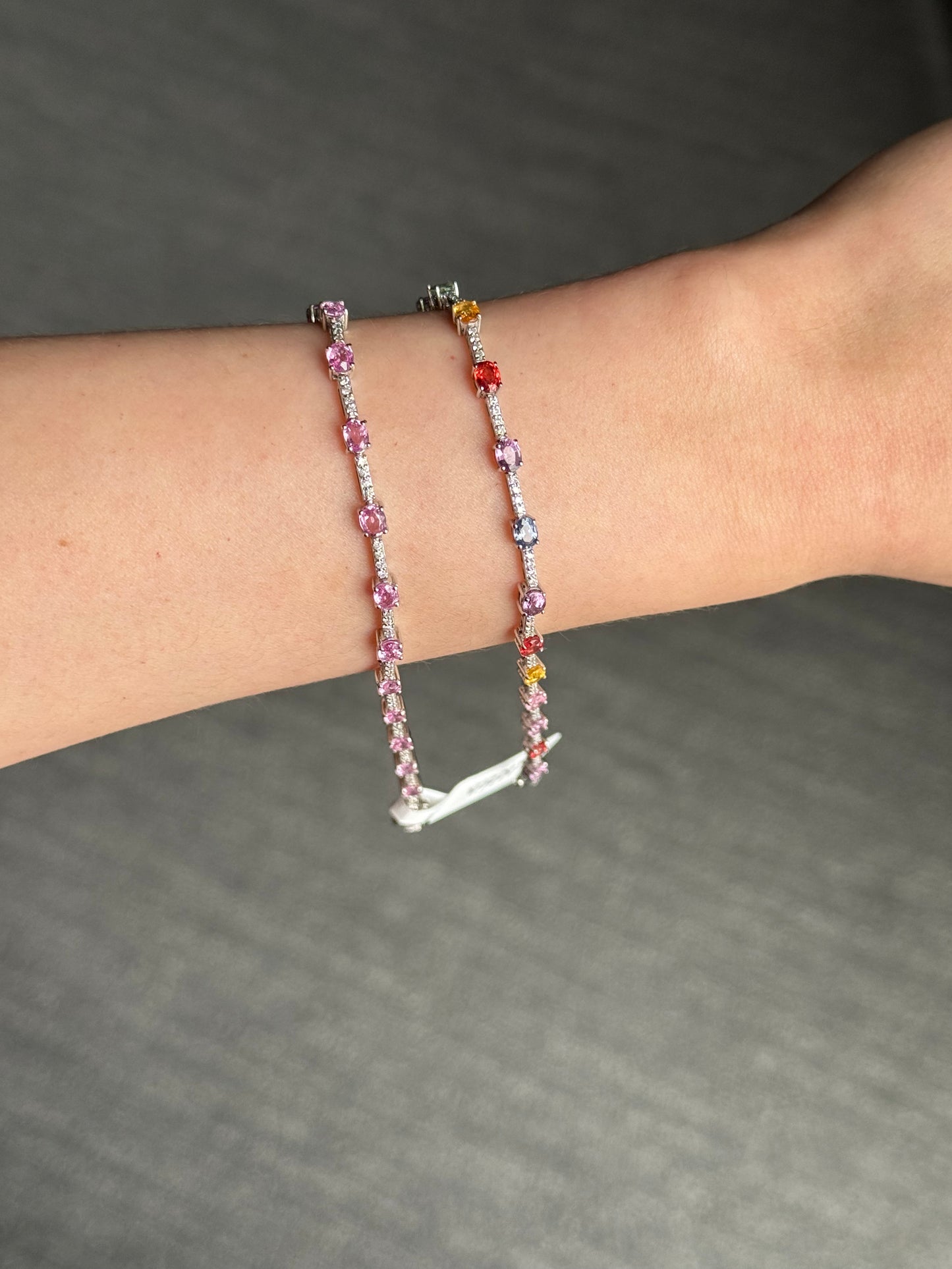 Pulsera Tennis con Zafiro de Colores (Rainbow)