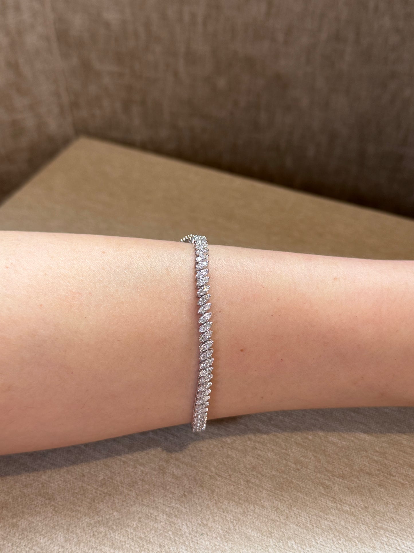 Pulsera marquise diamantes oro 14k