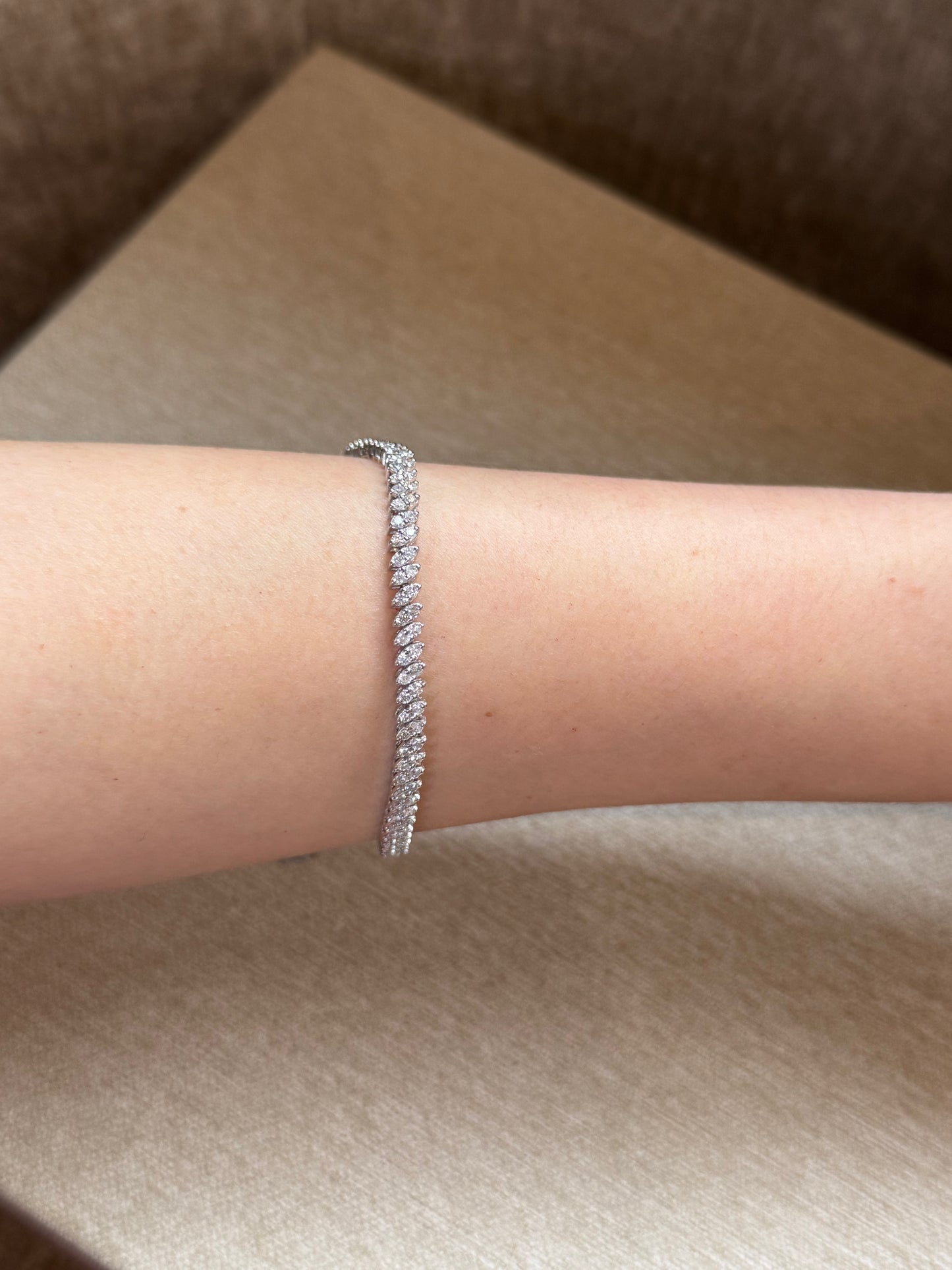 Pulsera marquise diamantes oro 14k