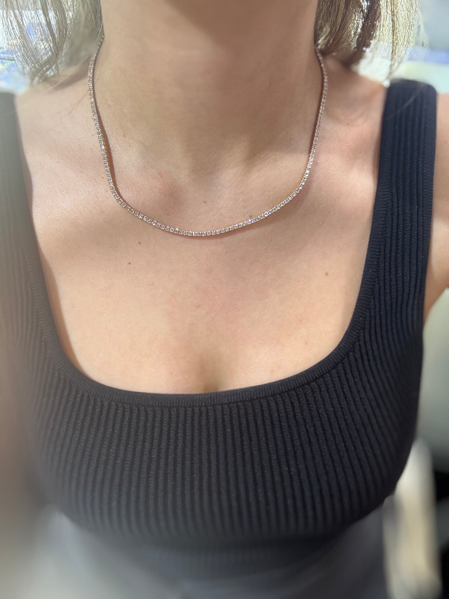 Collar Tennis 6 ct Diamante Oro 14k