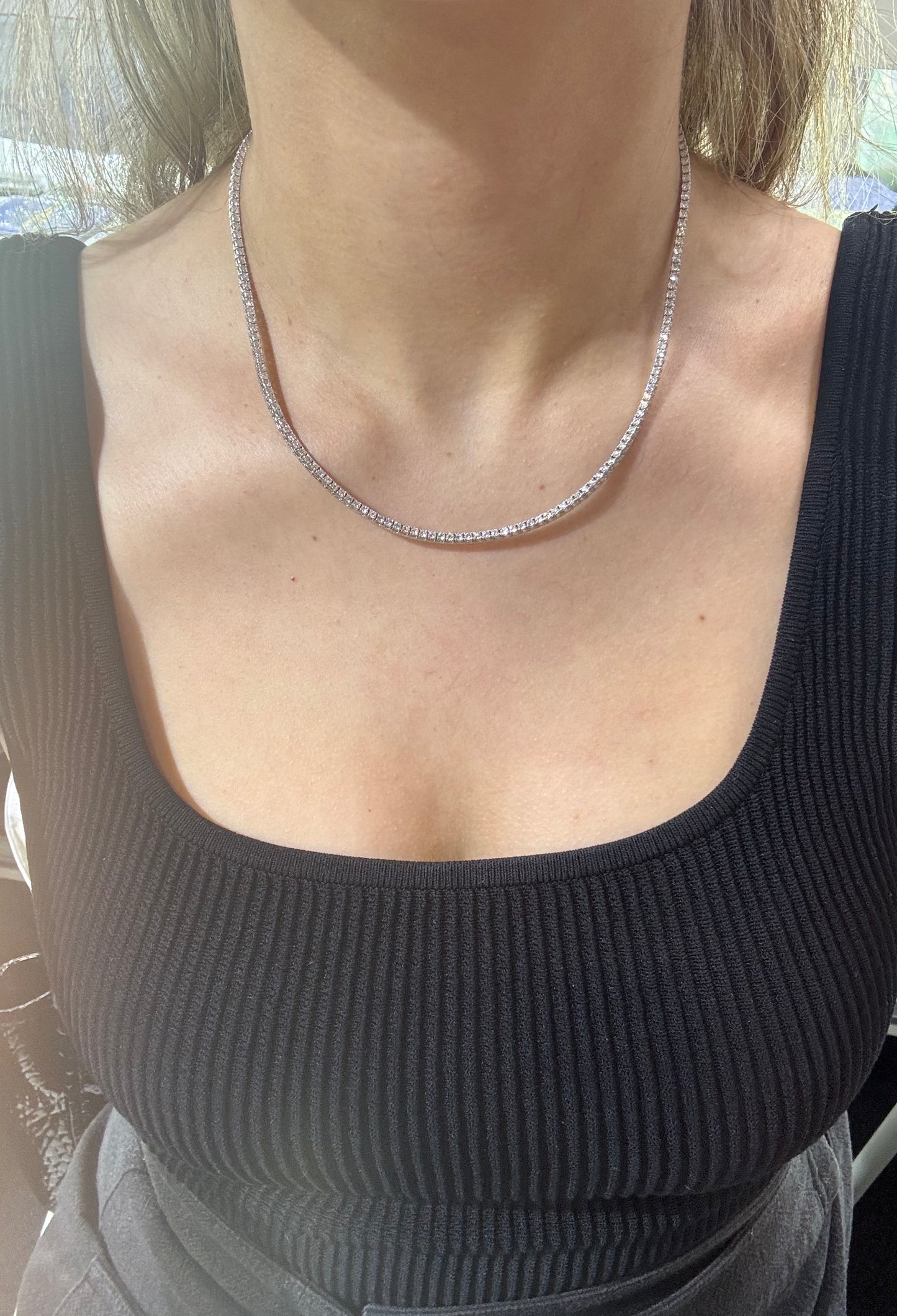 Collar Tennis 5 ct Diamante Oro 14k