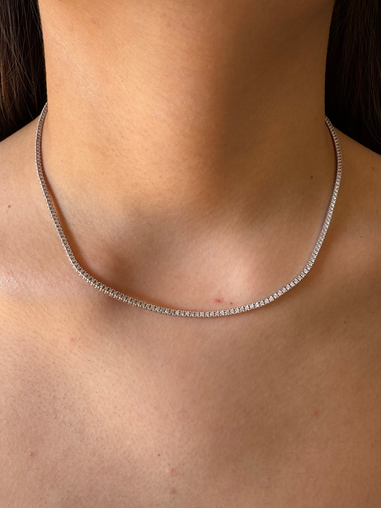Collar Tennis 4 ct Diamante Oro 14k