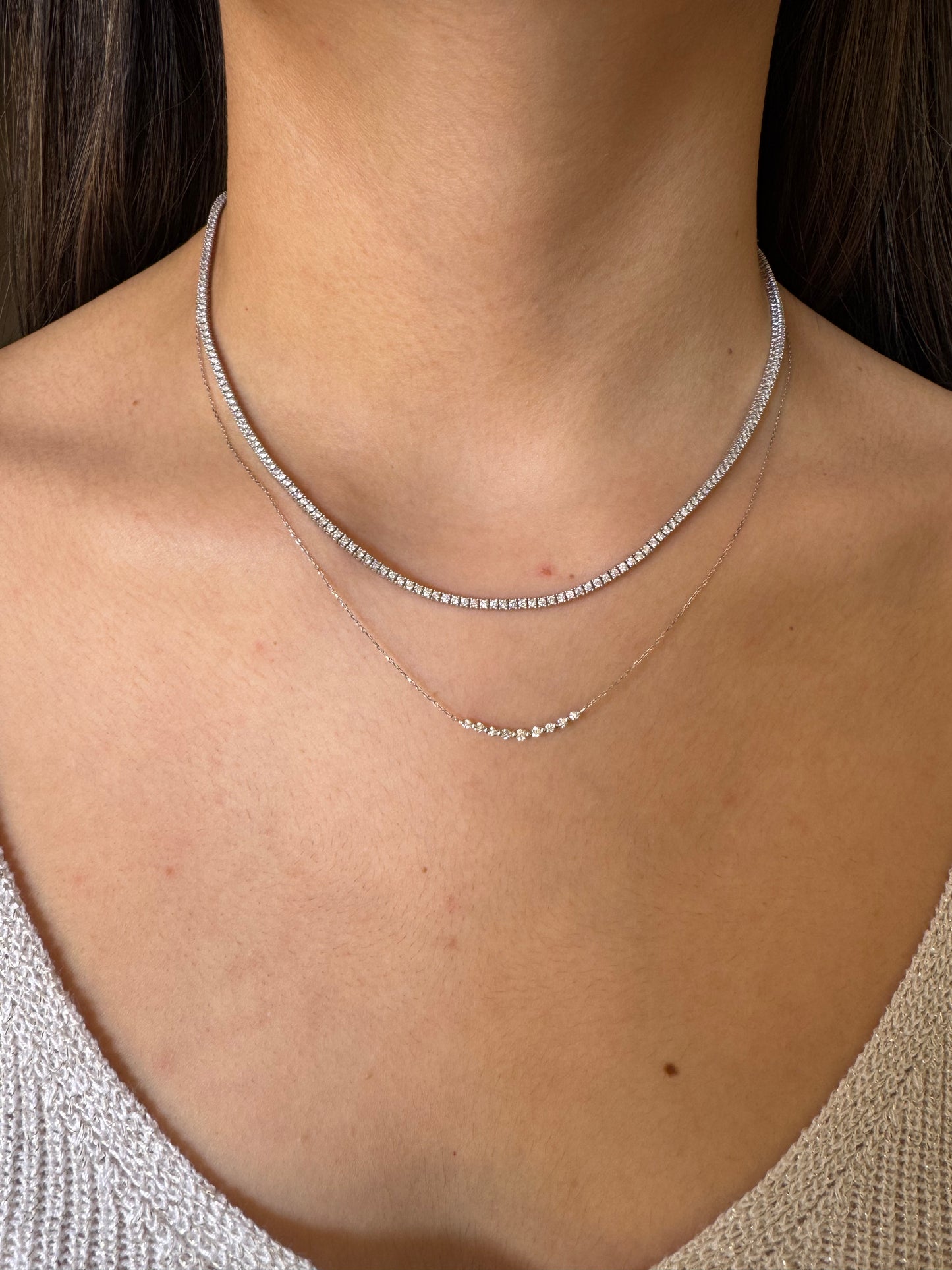 Collar Tennis 4 ct Diamante Oro 14k