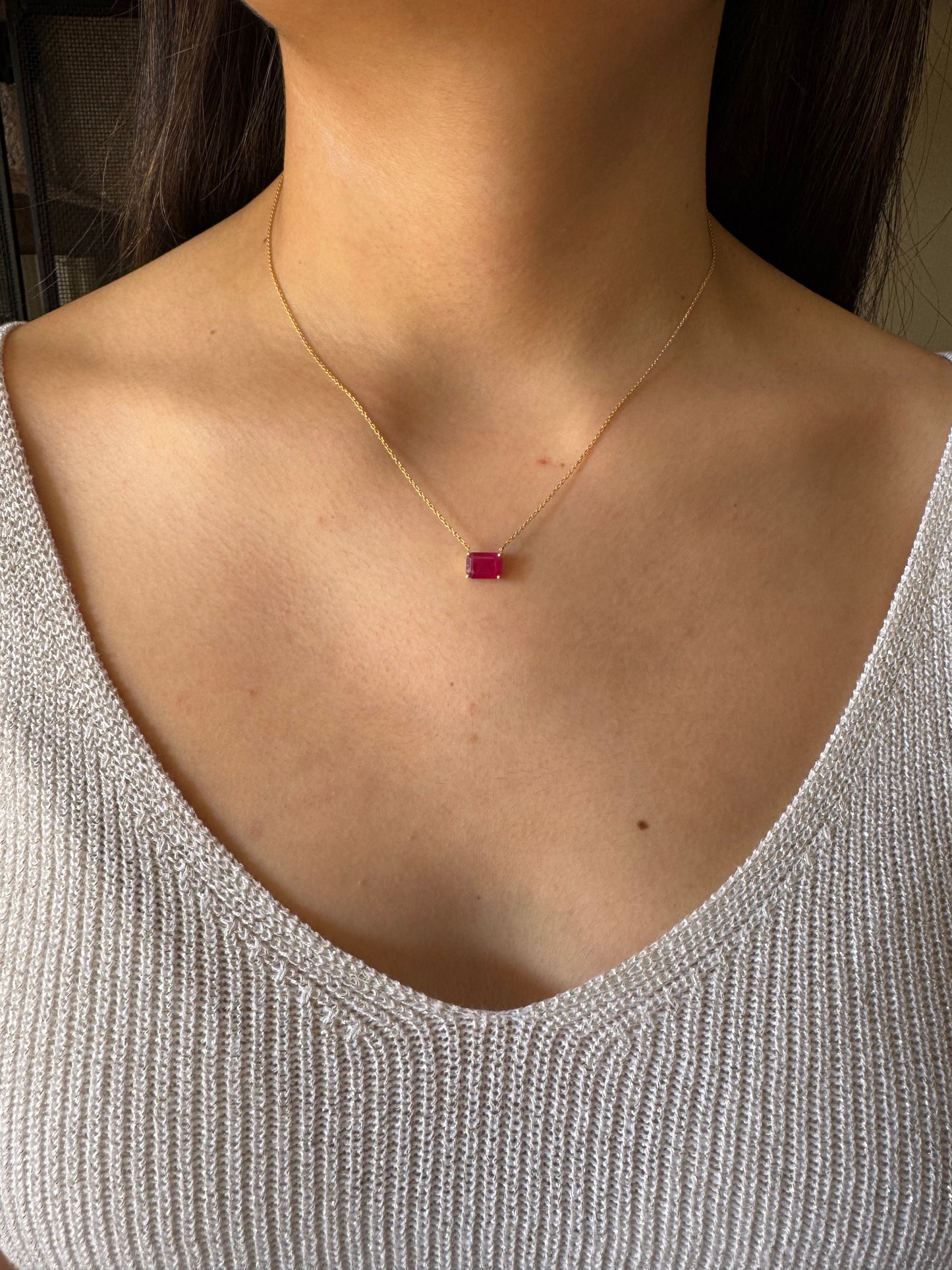 Collar Rubí Oro 14k