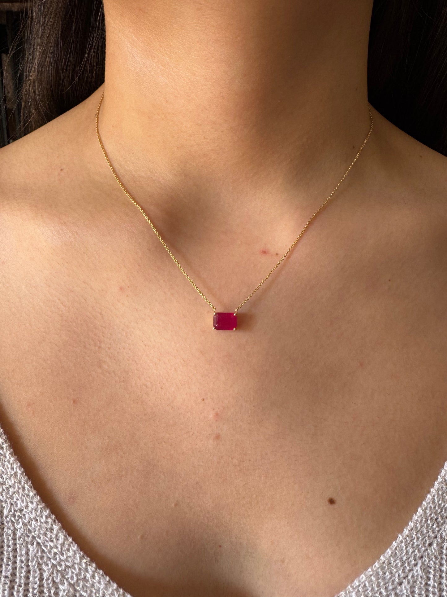 Collar Rubí Oro 14k