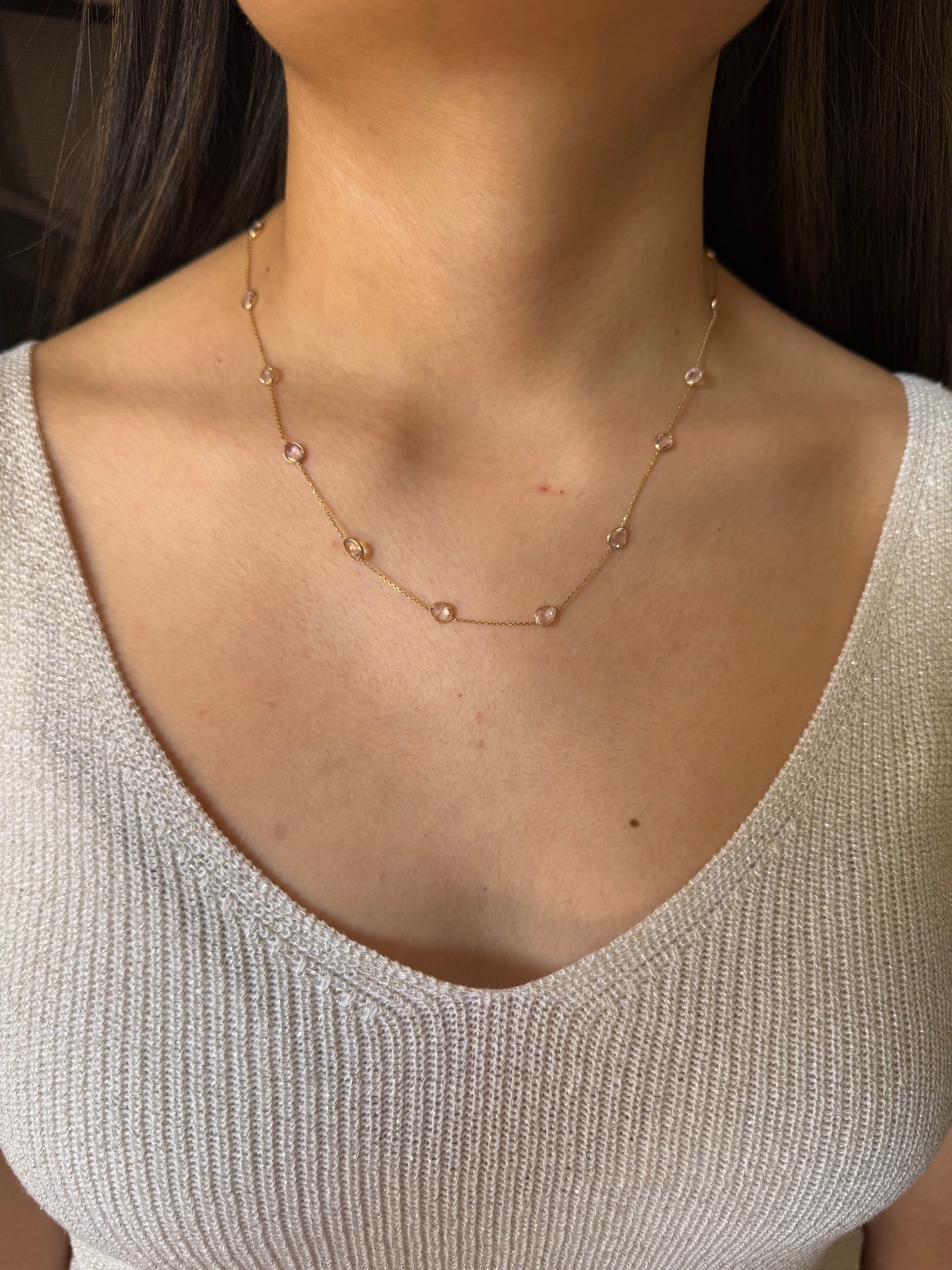 Collar Zafiro Blanco Oro 18k