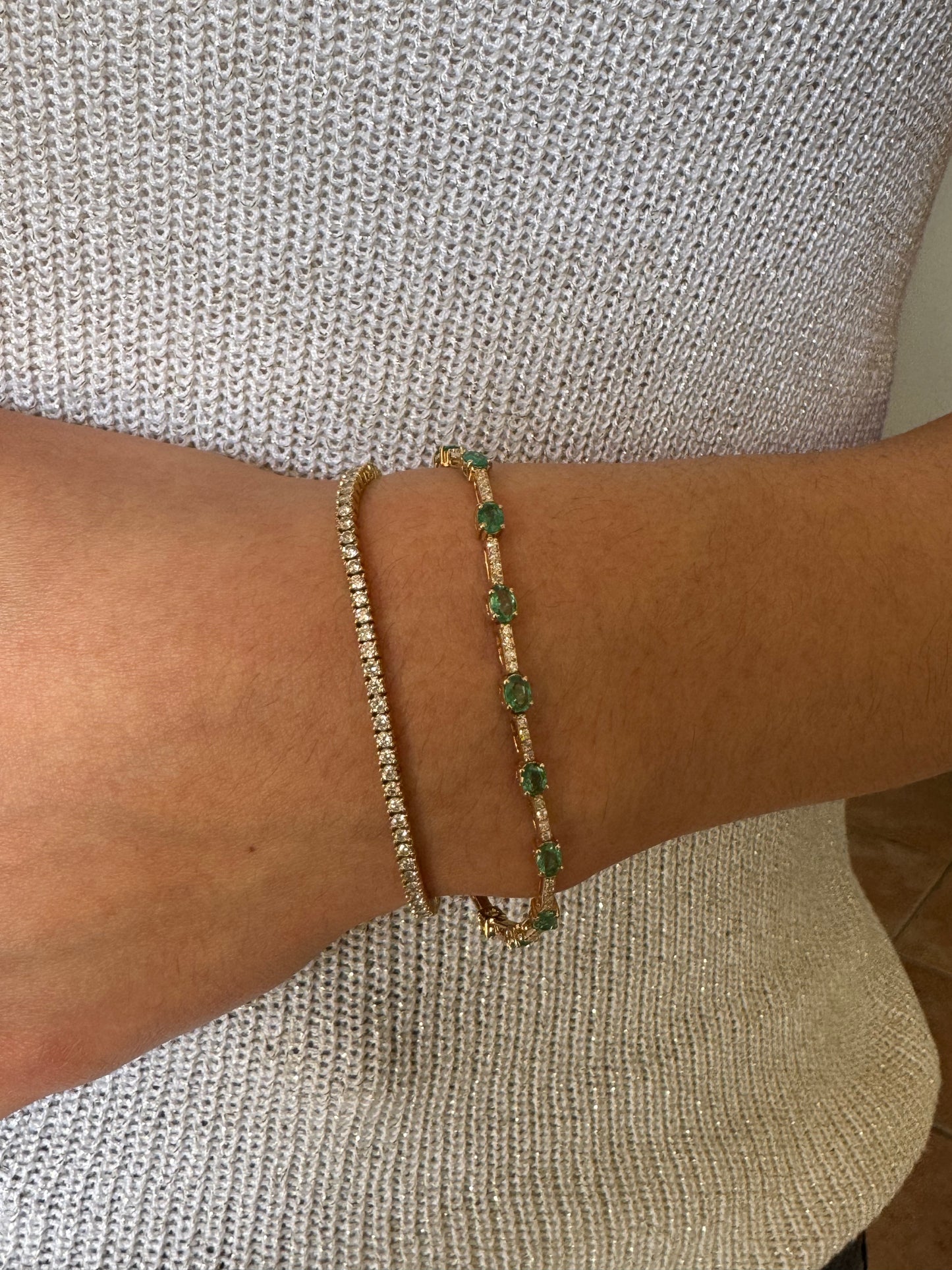 Pulsera Tennis con Esmeraldas