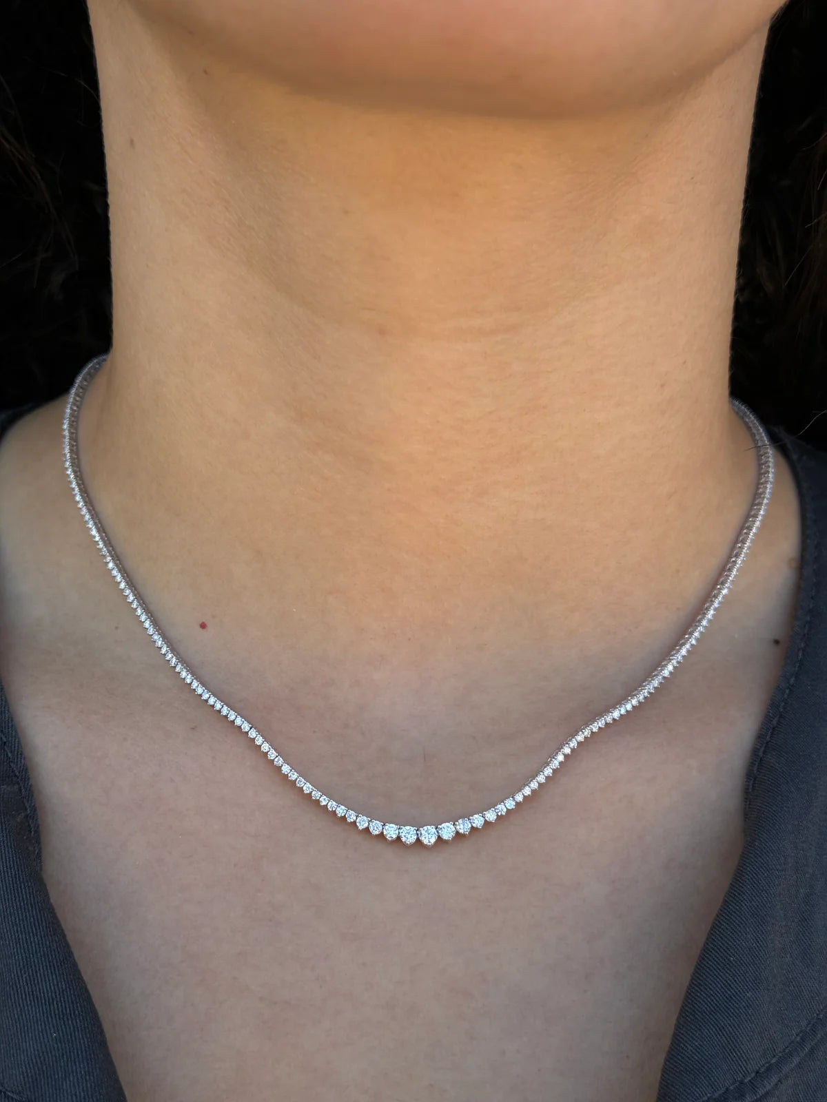 Collar Tennis Riviere 3.65 ct Oro 14k
