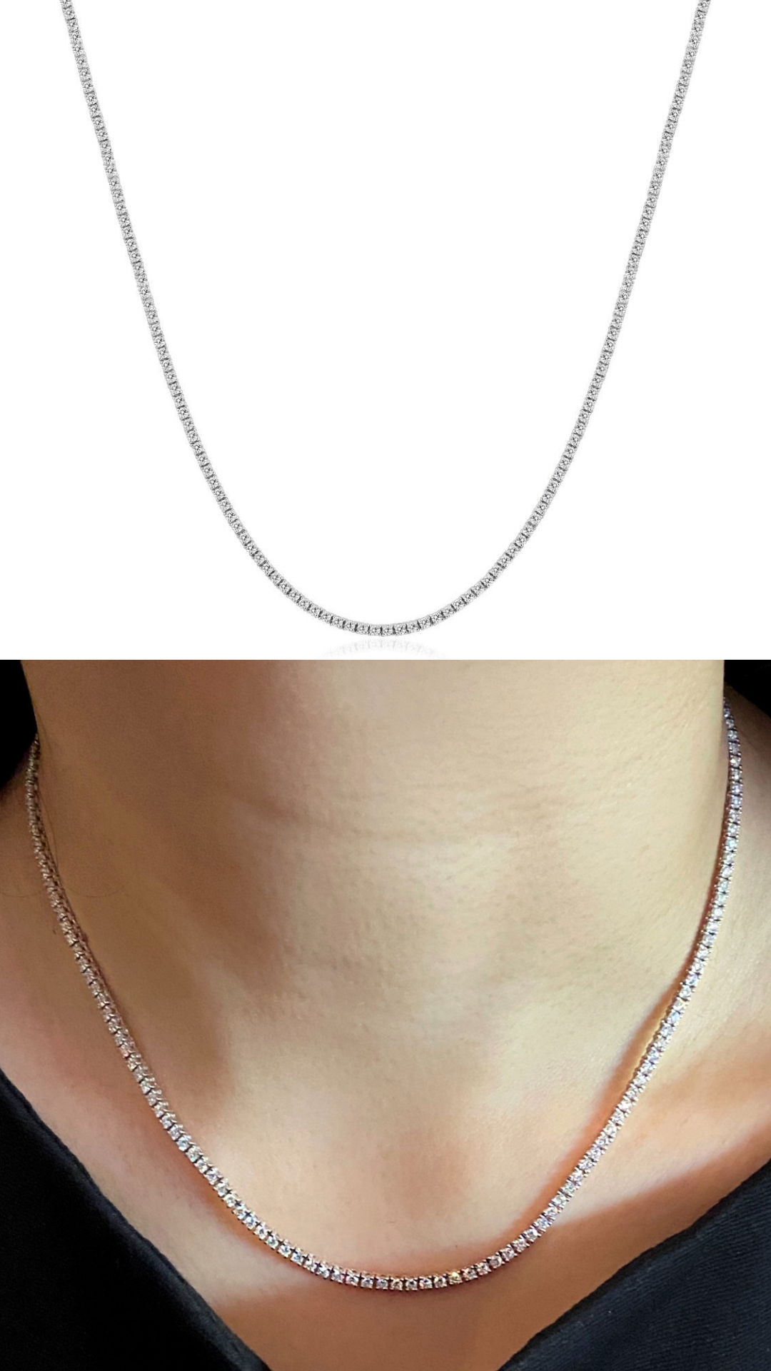 Collar Tennis 5 ct Diamante Oro 14k