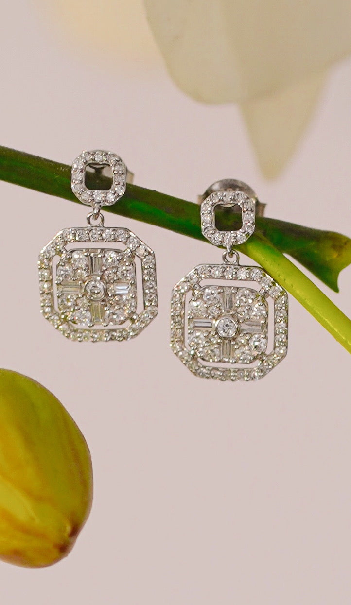 Aretes Diamantes en Oro 18k