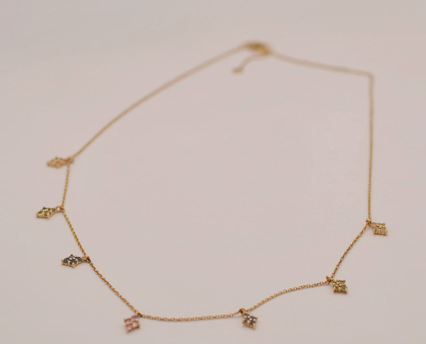 Collar Choker Zafiro Colores Oro 14k