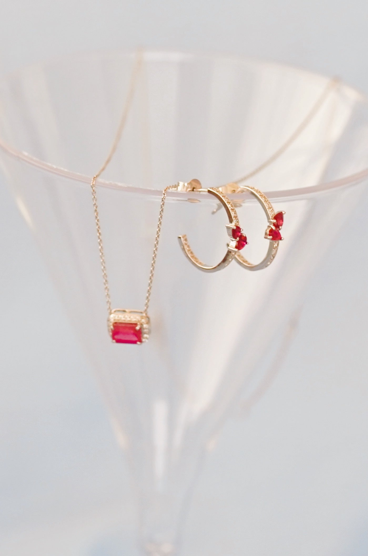 Arracadas de Rubí y Diamantes