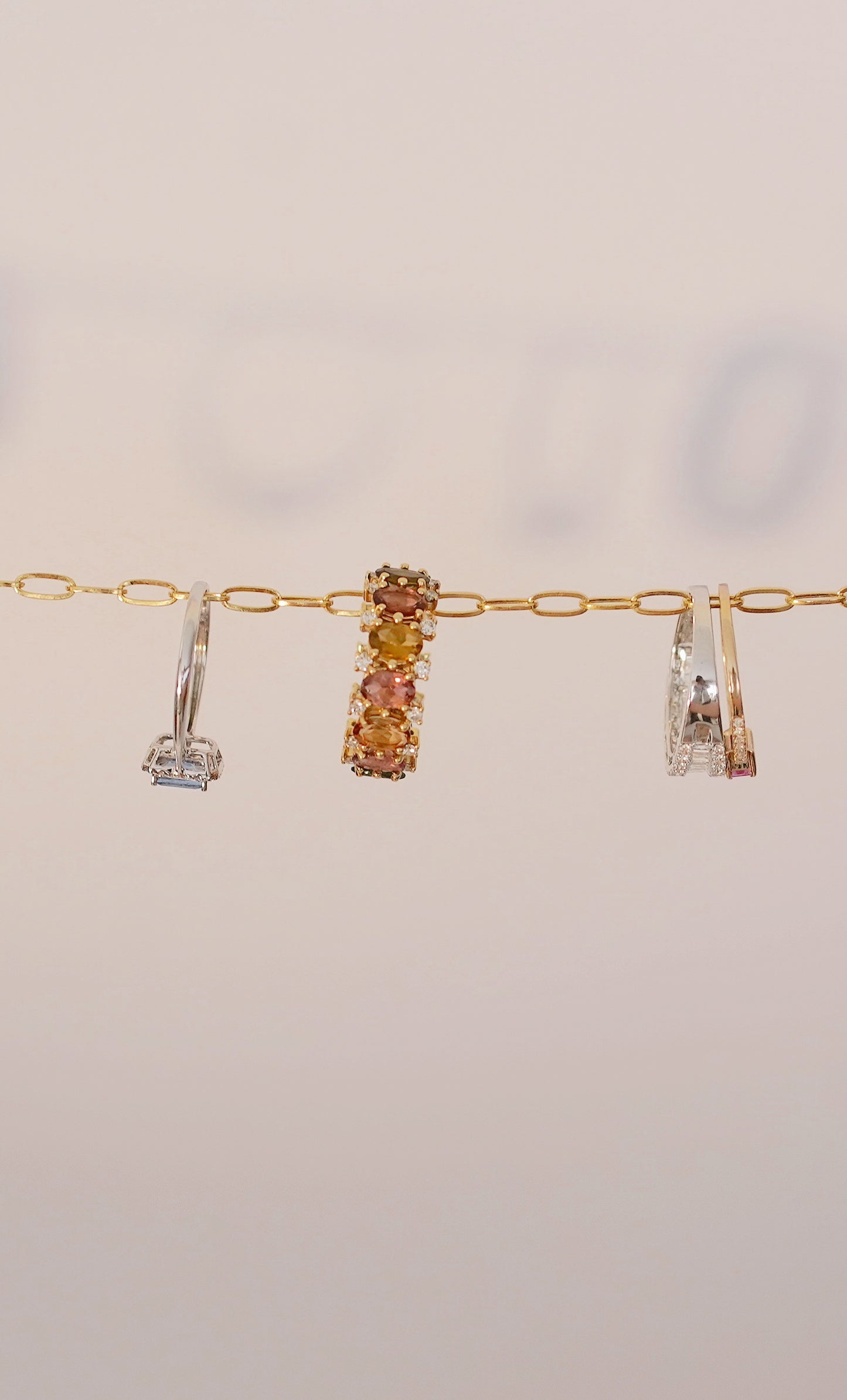 Anillo Turmalinas y Diamantes