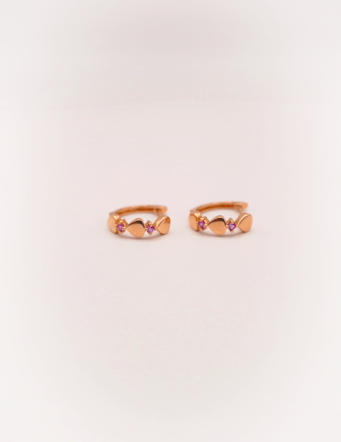 Hoops de Zafiro Rosa en Oro 14k