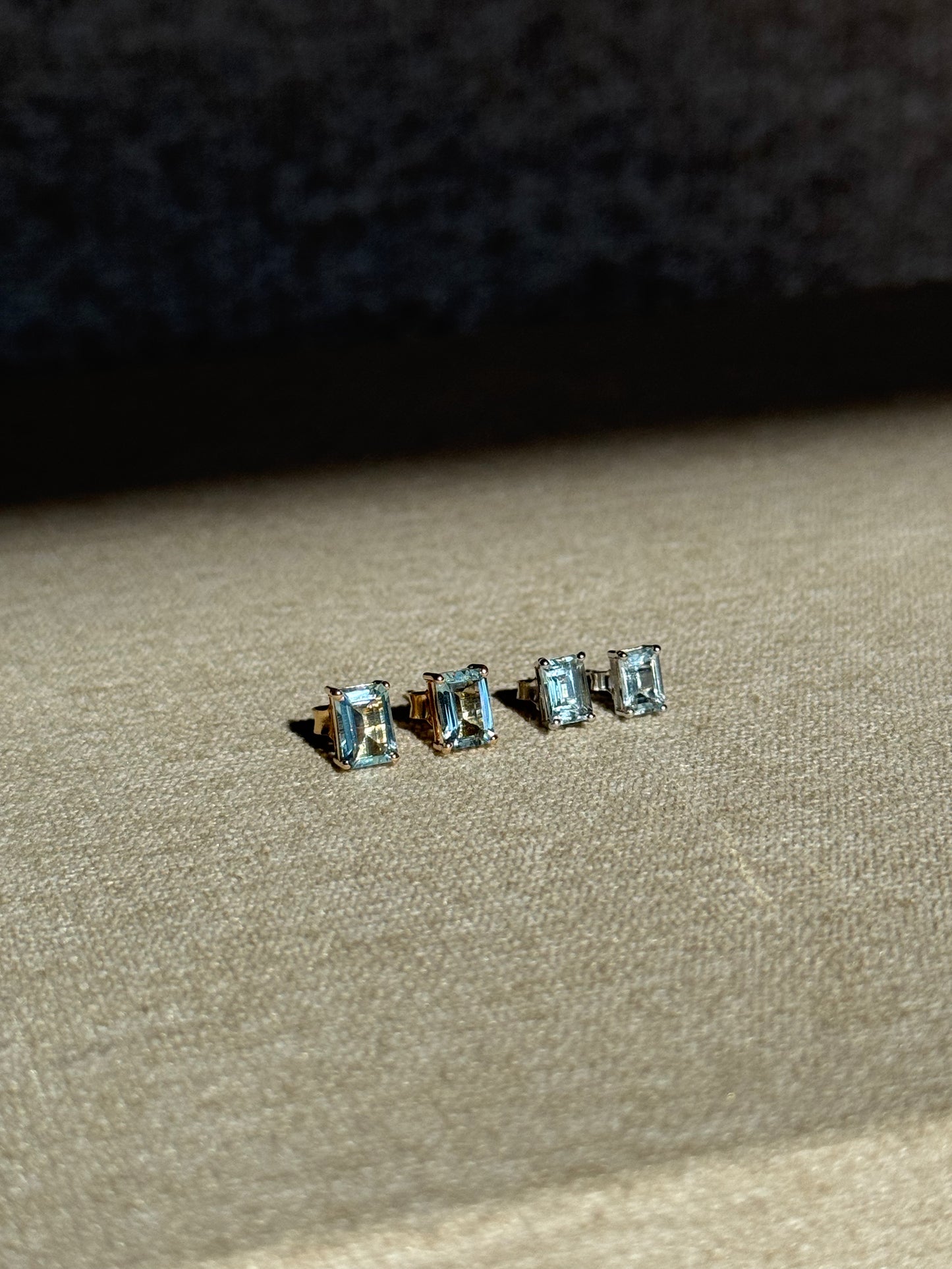 Studs Aguamarina en Oro 14k