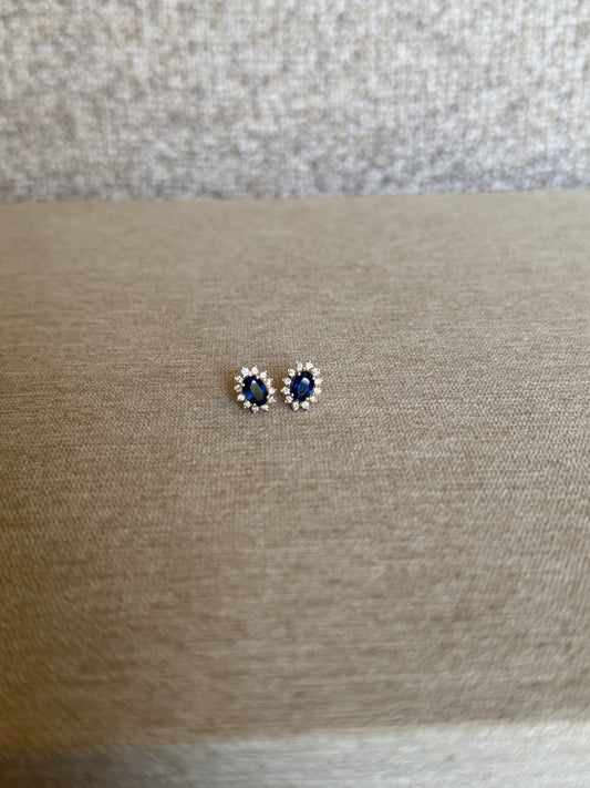 Aretes Lady Di Zafiro y Diamantes