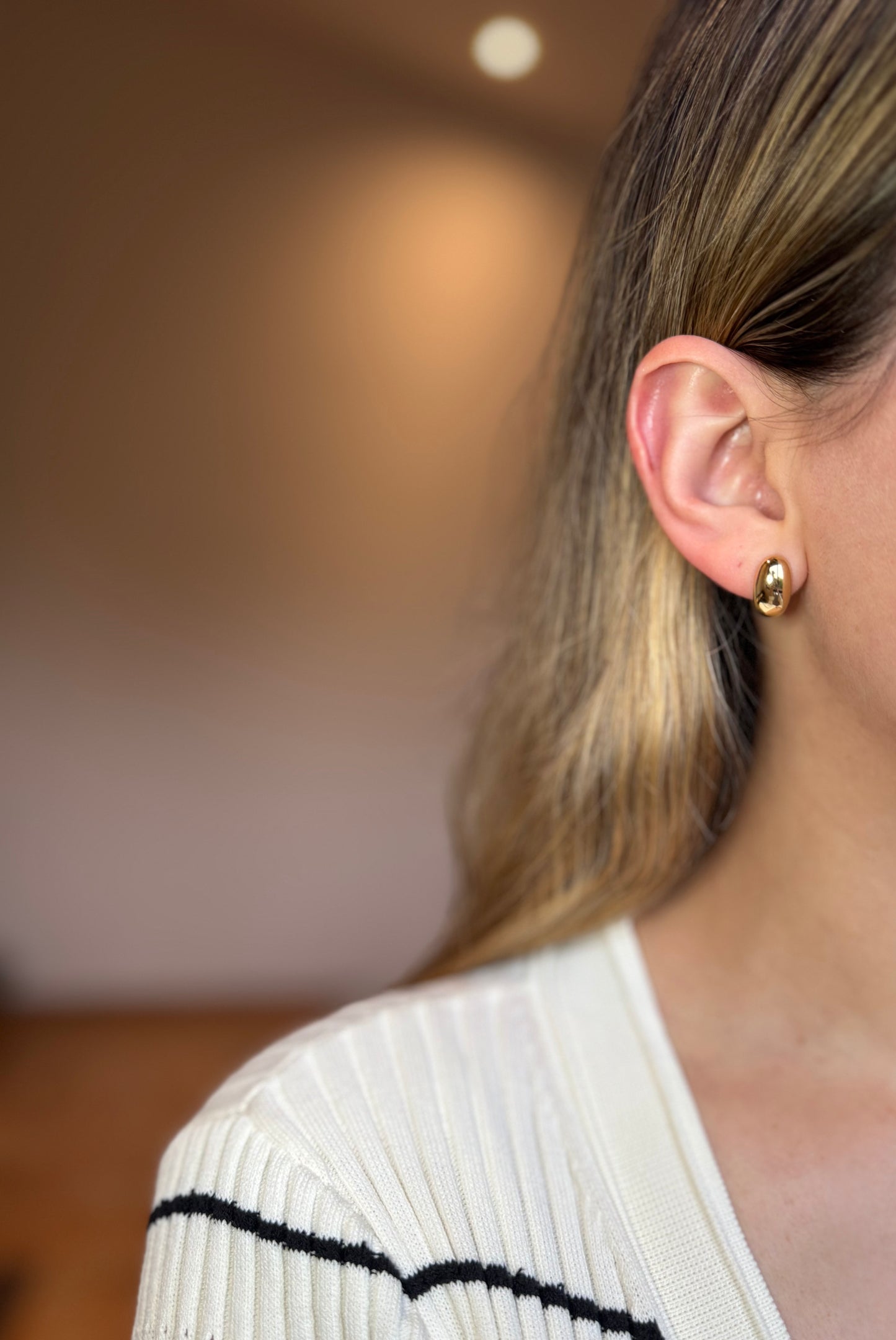 Aretes gota de oro 14k