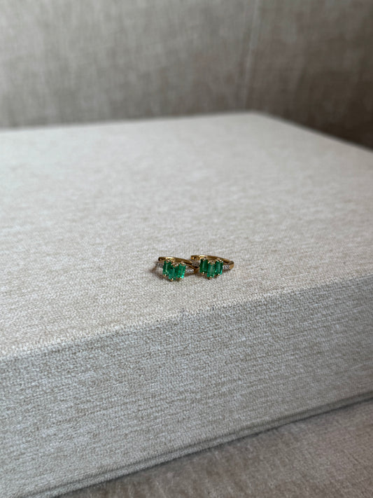 Arracadas de esmeraldas y diamantes