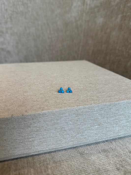 Aretes flor de turquesas
