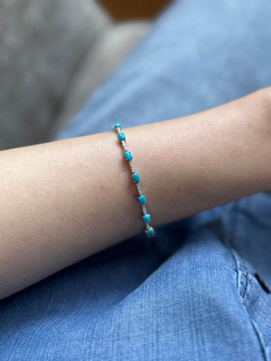Pulsera Tennis con Turquesas