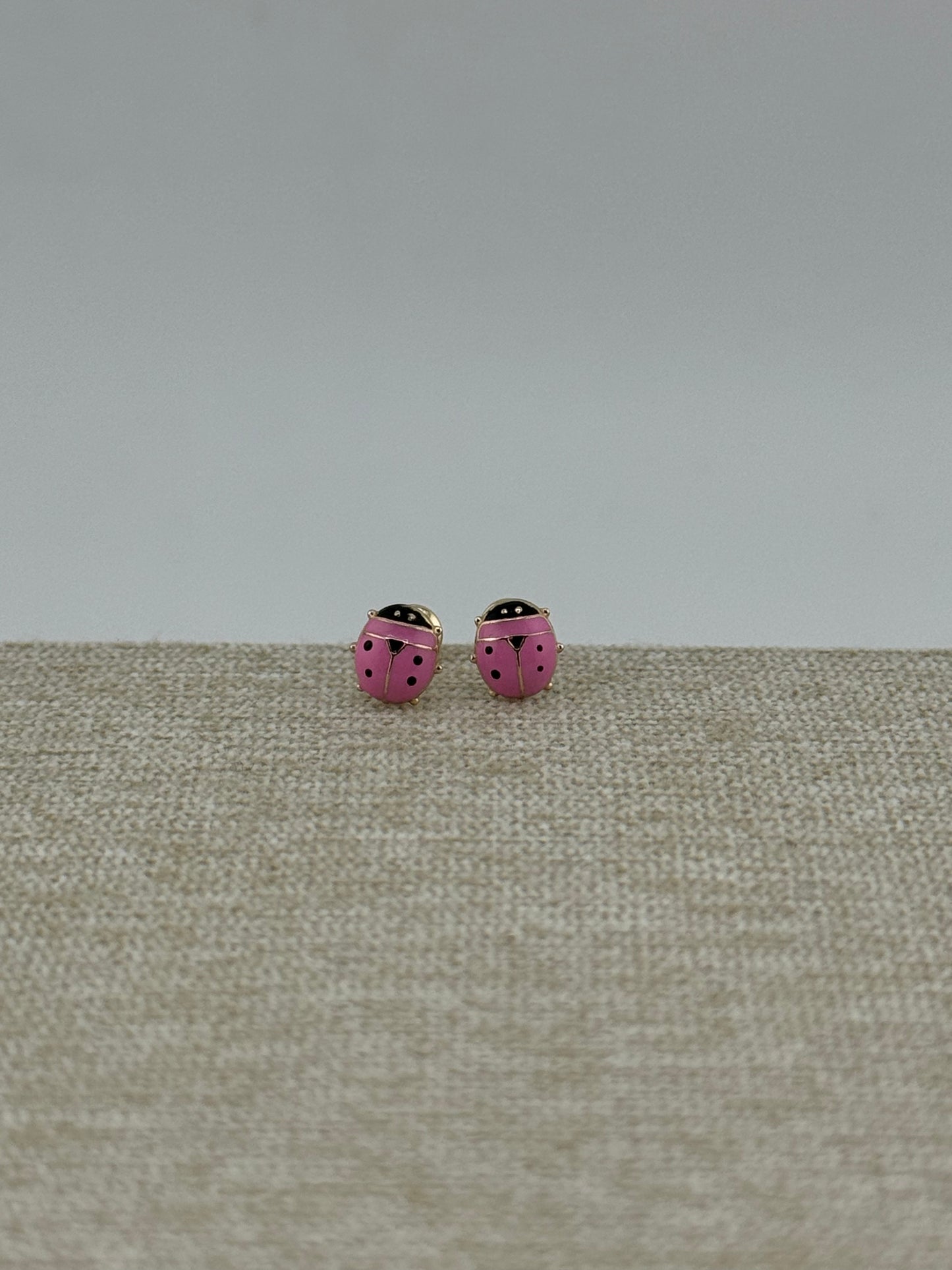 Broqueles catarina rosa 14k