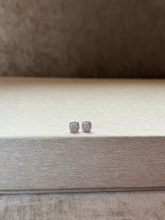 Aretes Cluster de Diamantes en Oro 14k